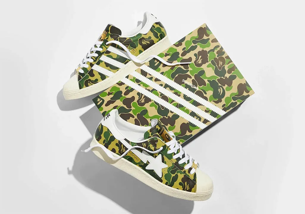 BAPE & adidas Reveal A “Green Camo” Superstar Collaboration