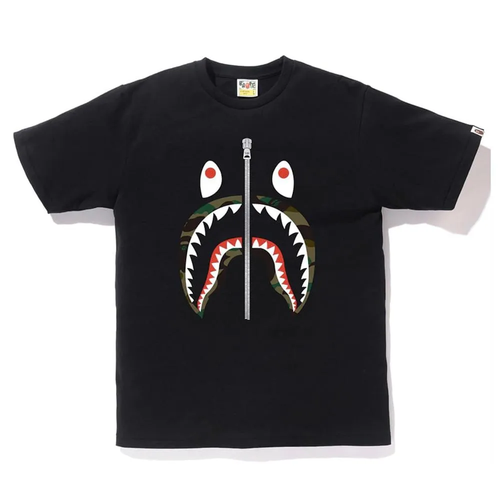 BAPE 1ST CAMO SHARK TEE - Black/Green - Buy Now