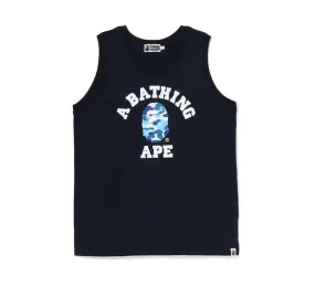 BAPE ABC CAMO COLLEGE TANK TOP - BLACK BLUE