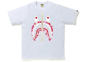 BAPE ABC CAMO SHARK TEE - White/Pink