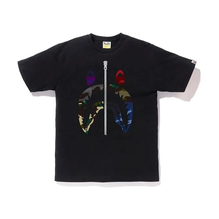 BAPE black camo shark tee