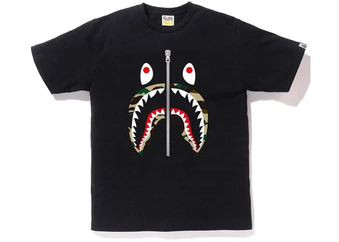 BAPE Camo Shark T-Shirt - Black/Yellow