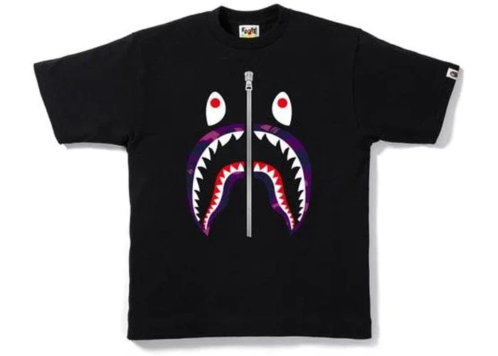 Bape camo shark tee black/purple