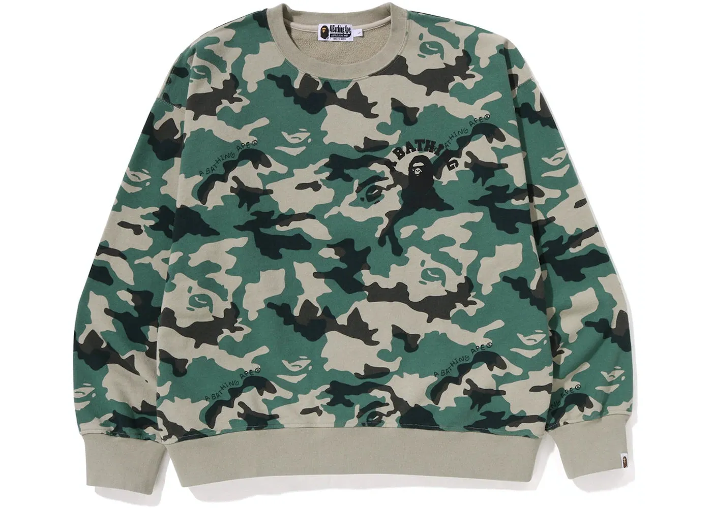 BAPE Camouflage Sweatshirt - Green Woodland Print