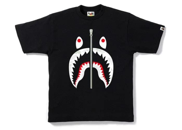 BAPE City Camo Shark T-Shirt - Black/White