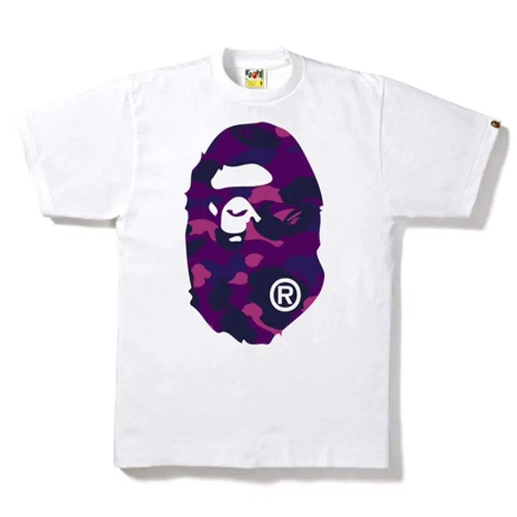 BAPE Color Camo Big Ape Head T-Shirt - White/Purple