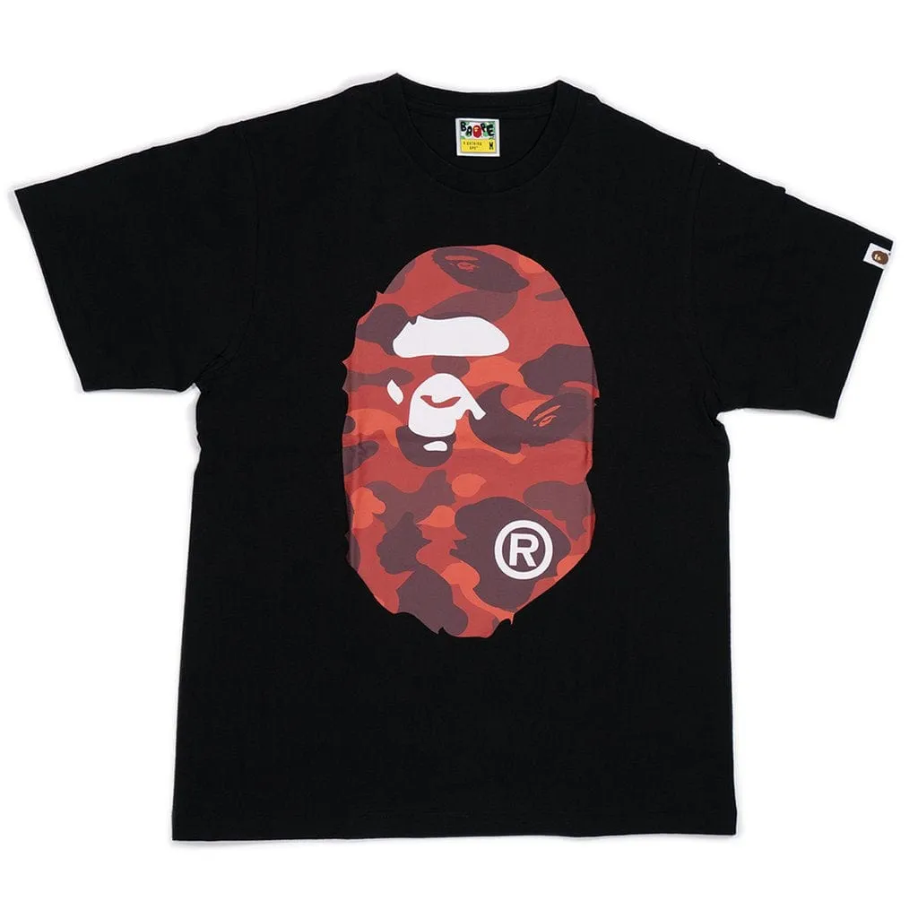 BAPE COLOR CAMO BIG APE HEAD TEE - Black/Red