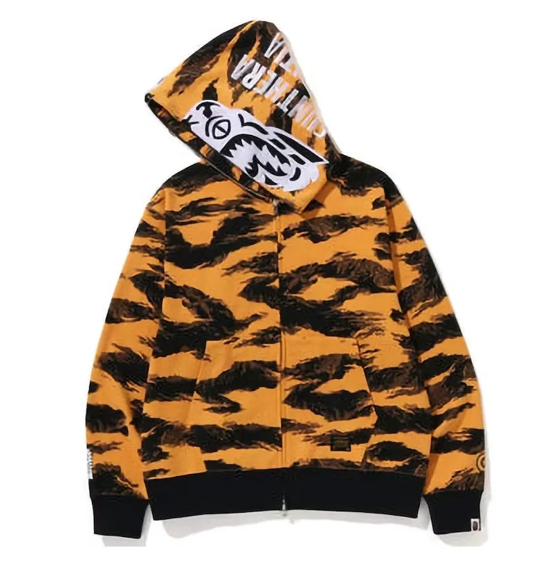 BAPE orange tiger camo hoodie FW22