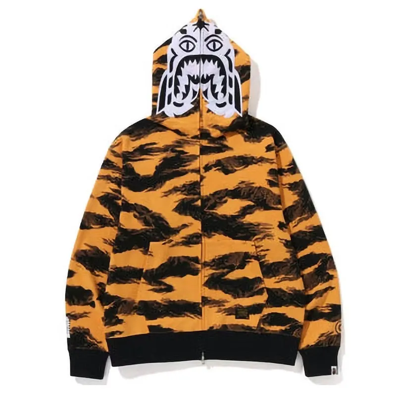 BAPE orange tiger camo hoodie FW22