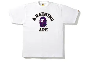 Bape white purple college camo tee