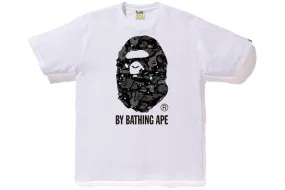 Bape White Space Camo Big Ape Head Tee