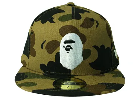 BAPE x New Era 59 Fifty 1st Camo Ape Head Cap Yellow