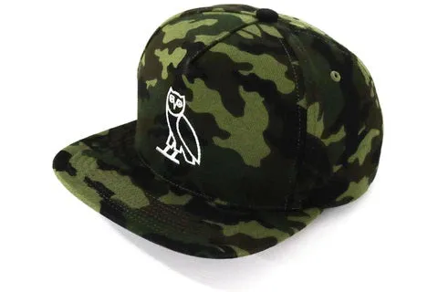 BAPE x OVO Woodland Camo Snapback CapGreen