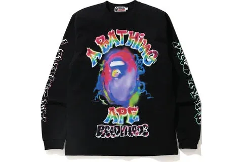 BAPE x READYMADE Spray Wide L/S Tee Black