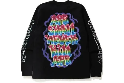 BAPE x READYMADE Spray Wide L/S Tee Black