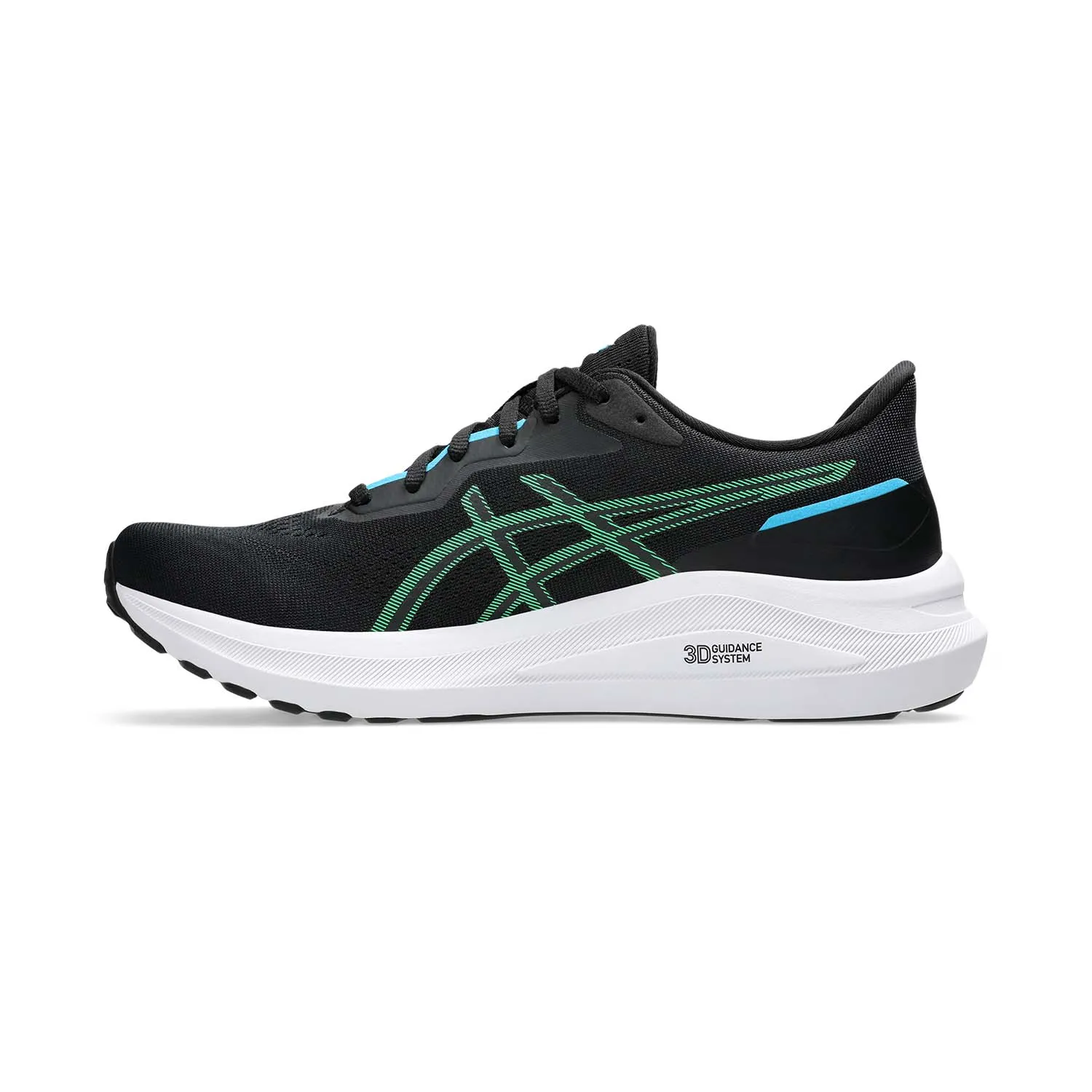 Black and Digital Aqua Asics GT 1000 13 running shoes