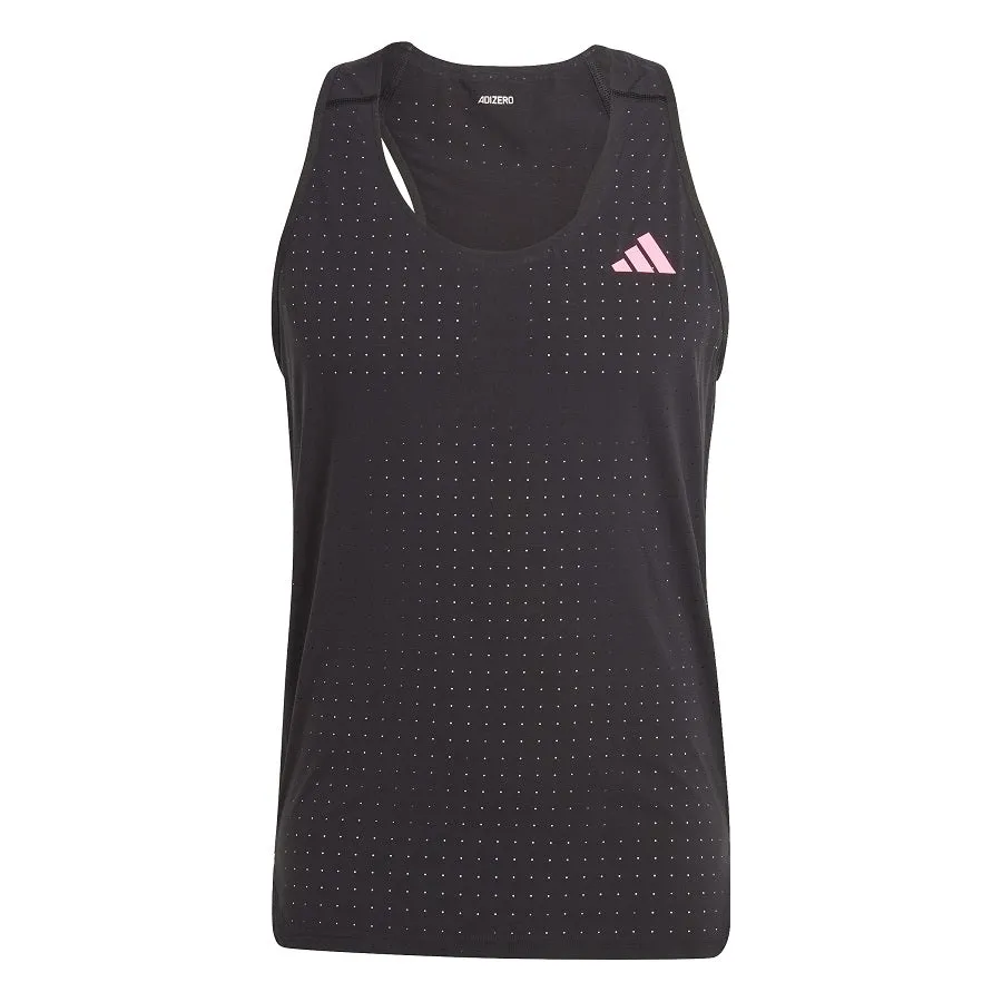 Black and fuchsia Adidas Adizero Singlet tank top.