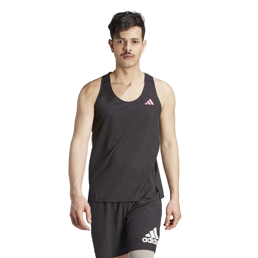 Black and fuchsia Adidas Adizero Singlet tank top.