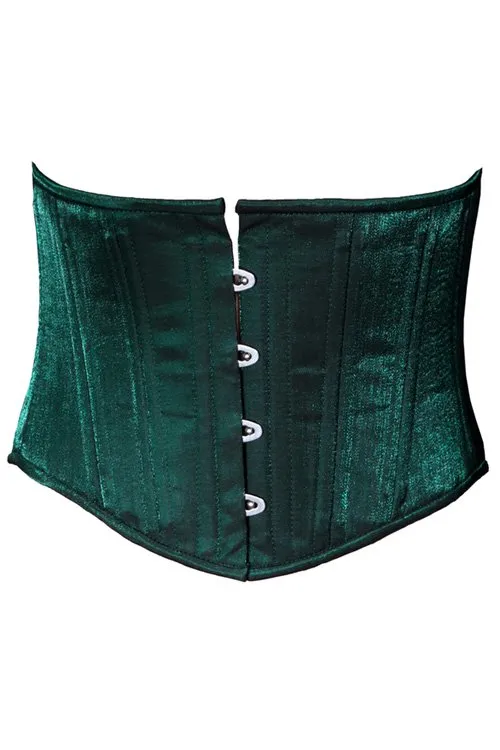 Black Iris Green Shimmer Waist Cincher Under Bust Corset