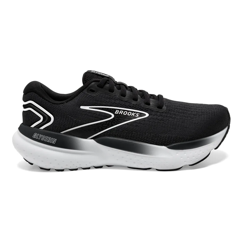 Black/Grey/White Brooks Glycerin 21 Women's Running Shoes, Size 10.5 B Medium