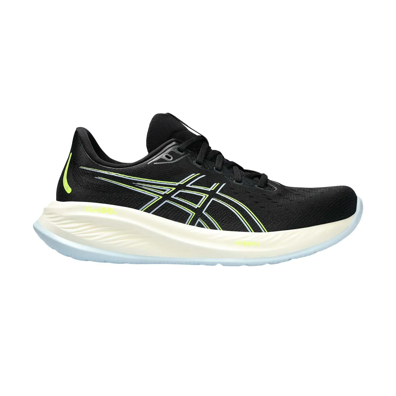 Black/Safety Yellow Asics Gel Cumulus 26 running shoes