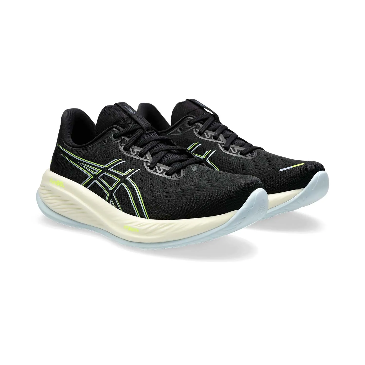 Black/Safety Yellow Asics Gel Cumulus 26 running shoes