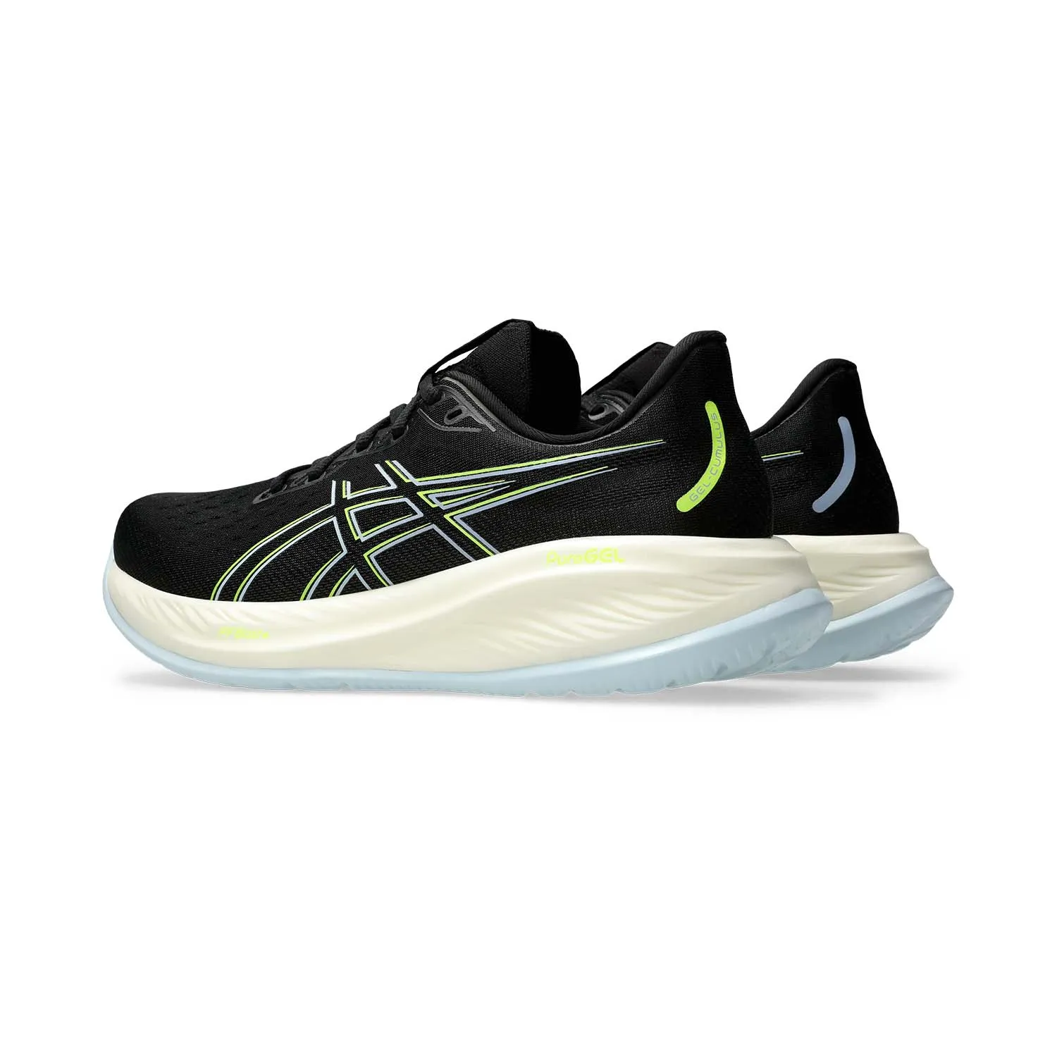 Black/Safety Yellow Asics Gel Cumulus 26 running shoes