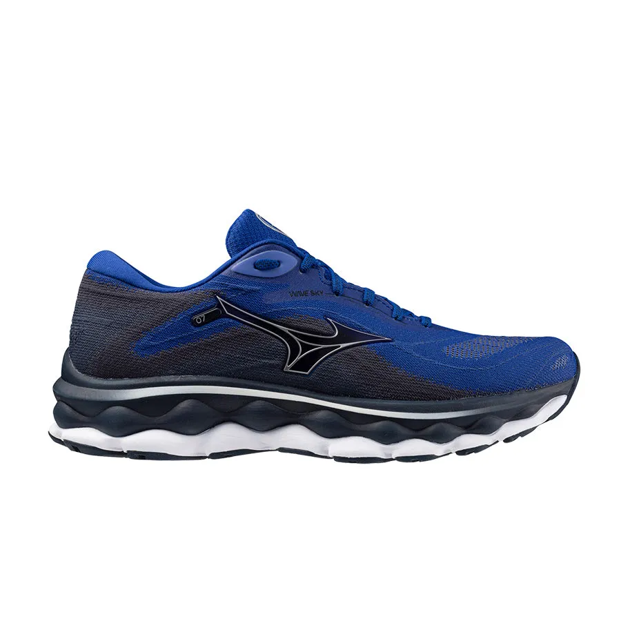 Blue Mizuno Wave SKY 7 running shoes