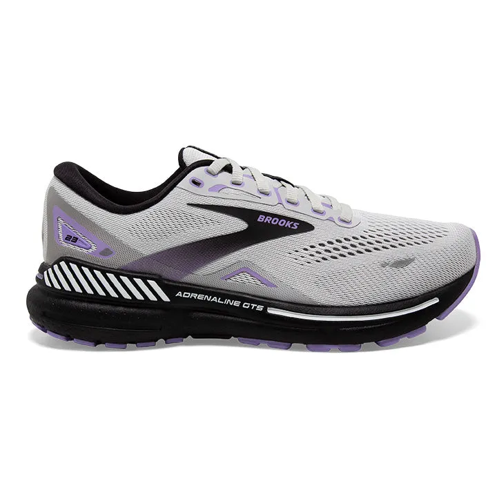 Brooks Adrenaline GTS 23 Women's Narrow Shoes - Grey/Black/Purple - Size 9.5 2A