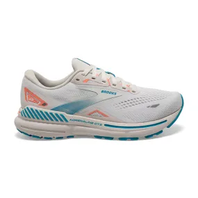 Brooks Adrenaline GTS 23 Women's Running Shoe, Coconut/Papaya/Blue Color, Size 7 Medium B