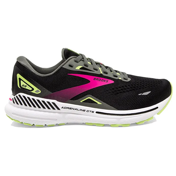 Brooks Adrenaline GTS 23 Women's Running Shoes, Black/Gunmetal/Sharp Green, Size 12 B Medium