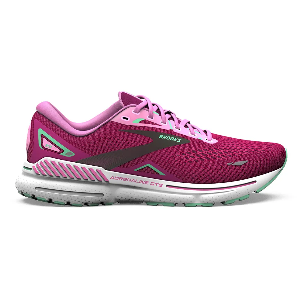 Brooks Adrenaline GTS 23 Women's Running Shoes, Pink/Festival Fuchsia/Black, Size 9.5, Medium Width