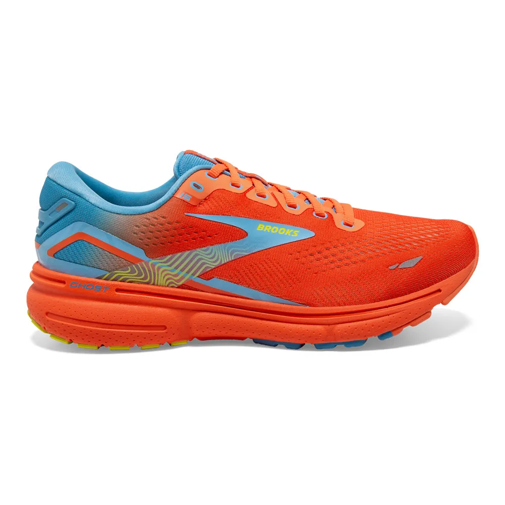 Brooks Ghost 15 Men's Running Shoes, Orange/Blue/Yellow, Size 12.5 D Medium