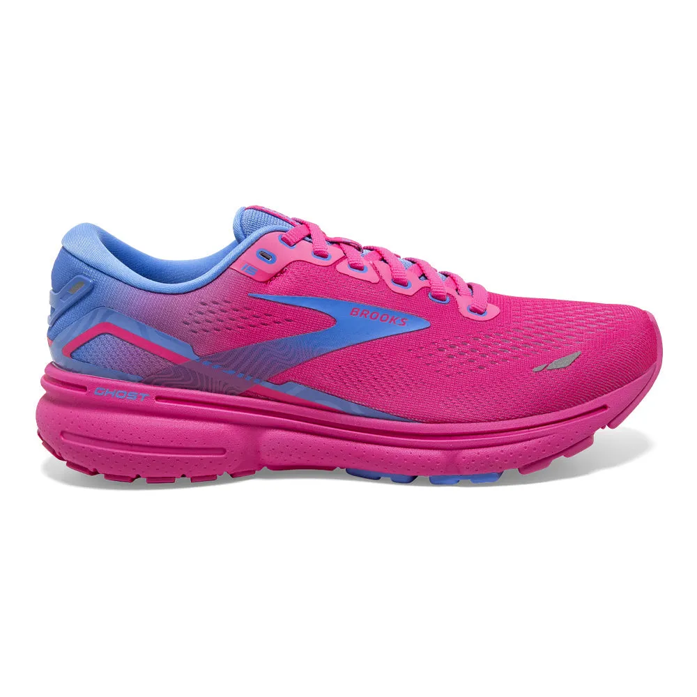 Brooks Ghost 15 Women's Pink Glo/Blue/Fuchsia Shoes, Size 6 Medium