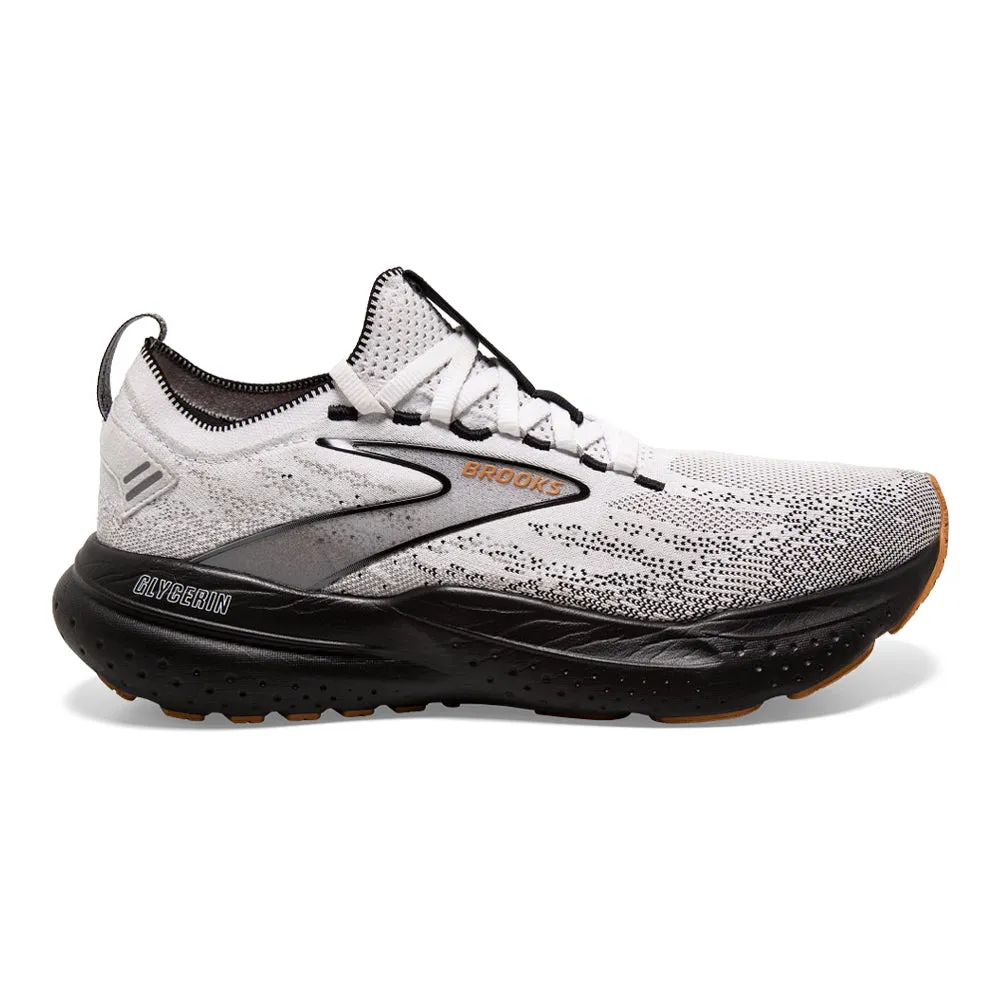 Brooks Glycerin 21 StealthFit - White/Grey/Black - Size 13 D Medium