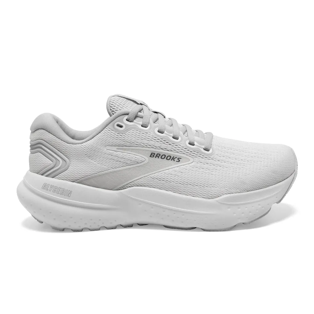 Brooks Glycerin 21 (White/White/Grey), 11.5 D Medium - Men's Athletic Shoes