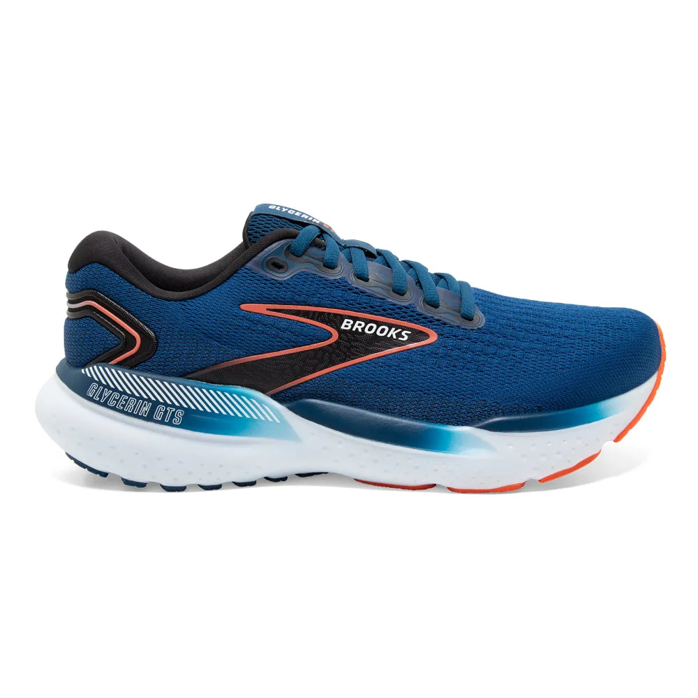 Brooks Glycerin GTS 21 - Blue Opal/Black/Nasturtium - Size 8.5 2E Wide.