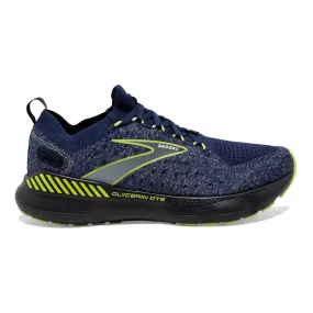 Brooks Glycerin StealthFit GTS 20 - Blue/Ebony/Lime, 7.5 D Medium.