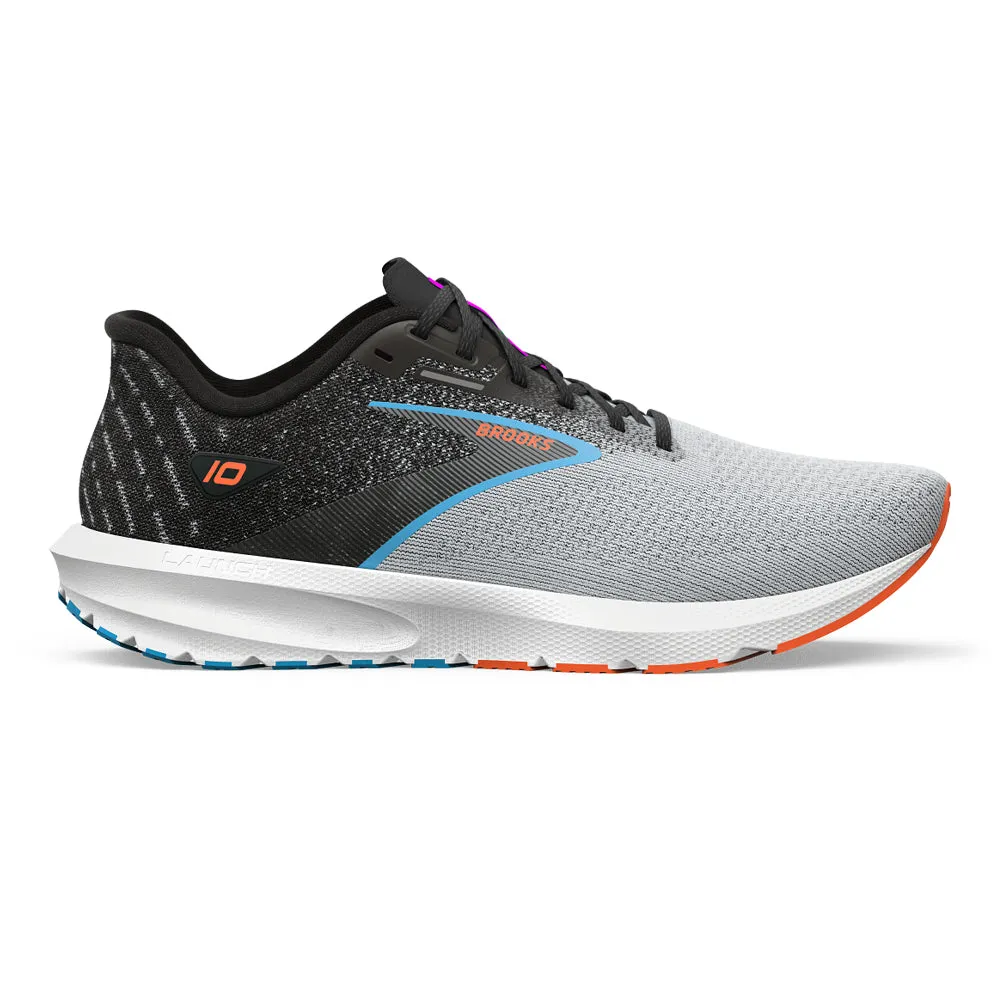 Brooks Launch 10 Men's Running Shoes, Black/Grey/Orange Clown Fish, Size 12.5 Extra Wide (2E)