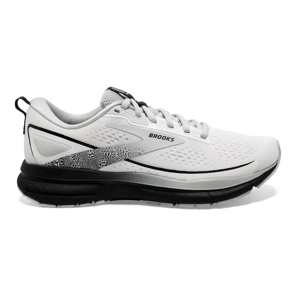 Brooks Trace 3 for Women in White/Oyster/Black, Size 7.5 B Medium.