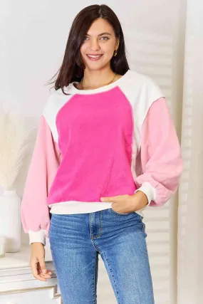 Color Block Dropped Shoulder Sweatshirt - Shop Now!