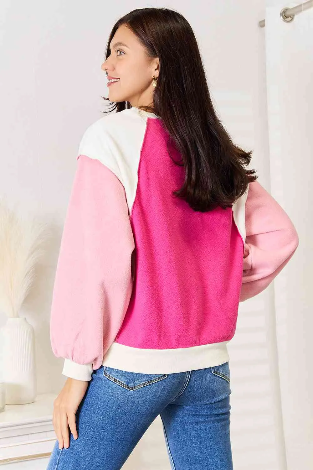 Color Block Dropped Shoulder Sweatshirt - Shop Now!