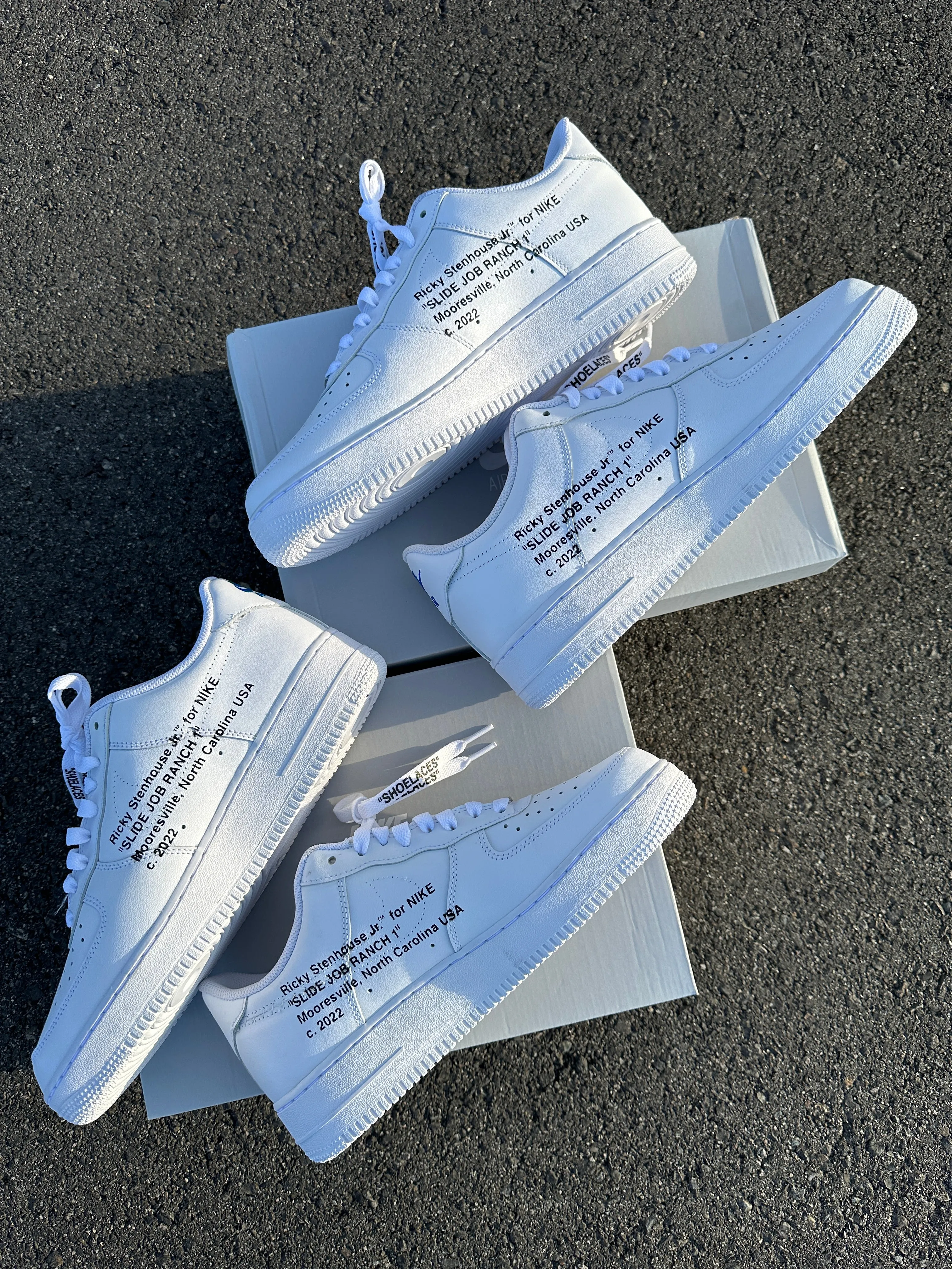 Custom Order: 2 Pairs of OFF-WHITE Nike AF1 Stenhouse Ranch - Full Invoice