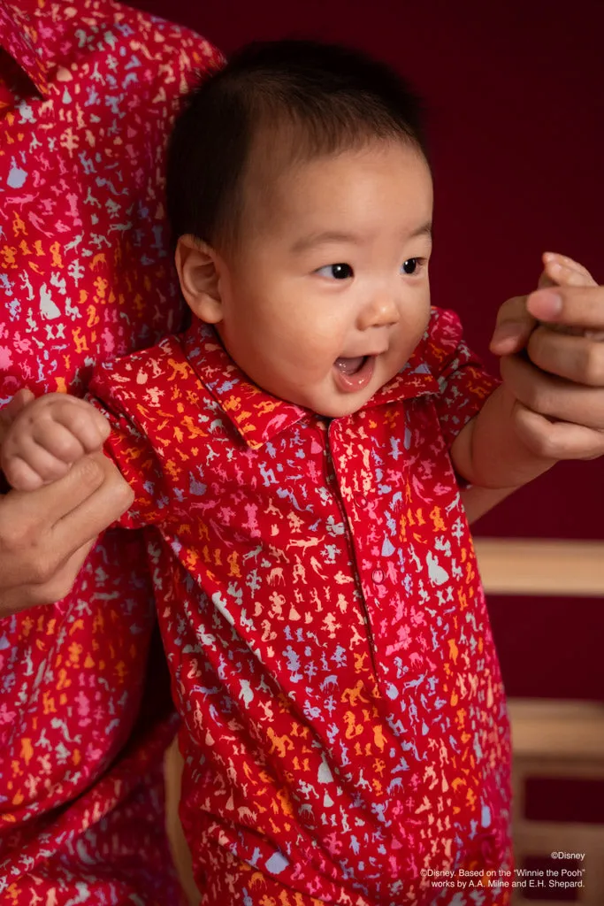 Disney100 Red Confetti Polo Romper