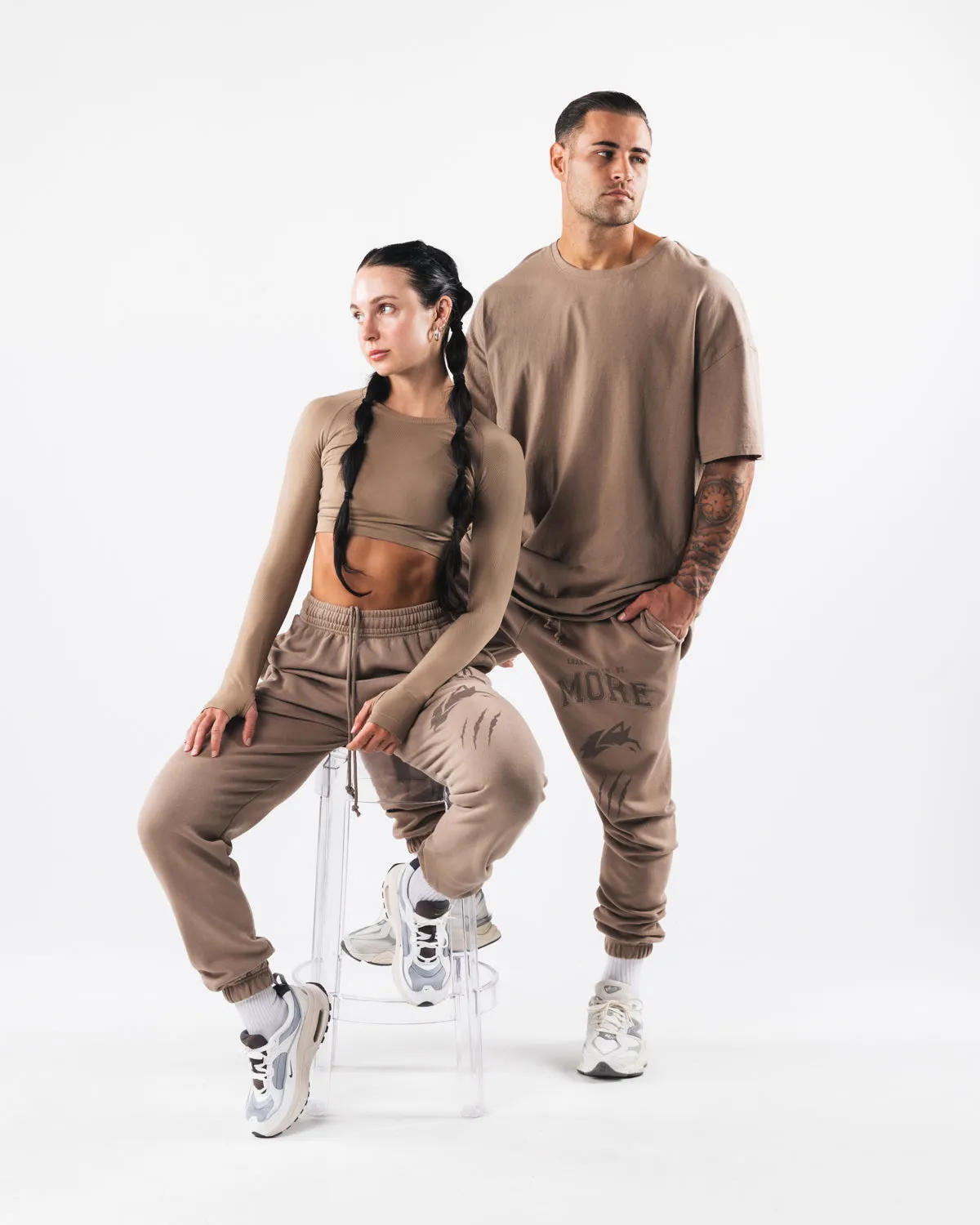 Earth Color Athletic Pants - Mudstone