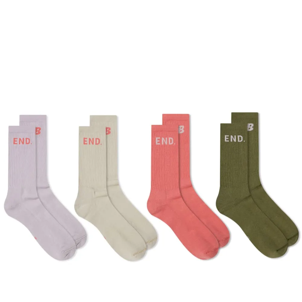 END. x New Balance Rainbow Eucalyptus Terry SockMulti