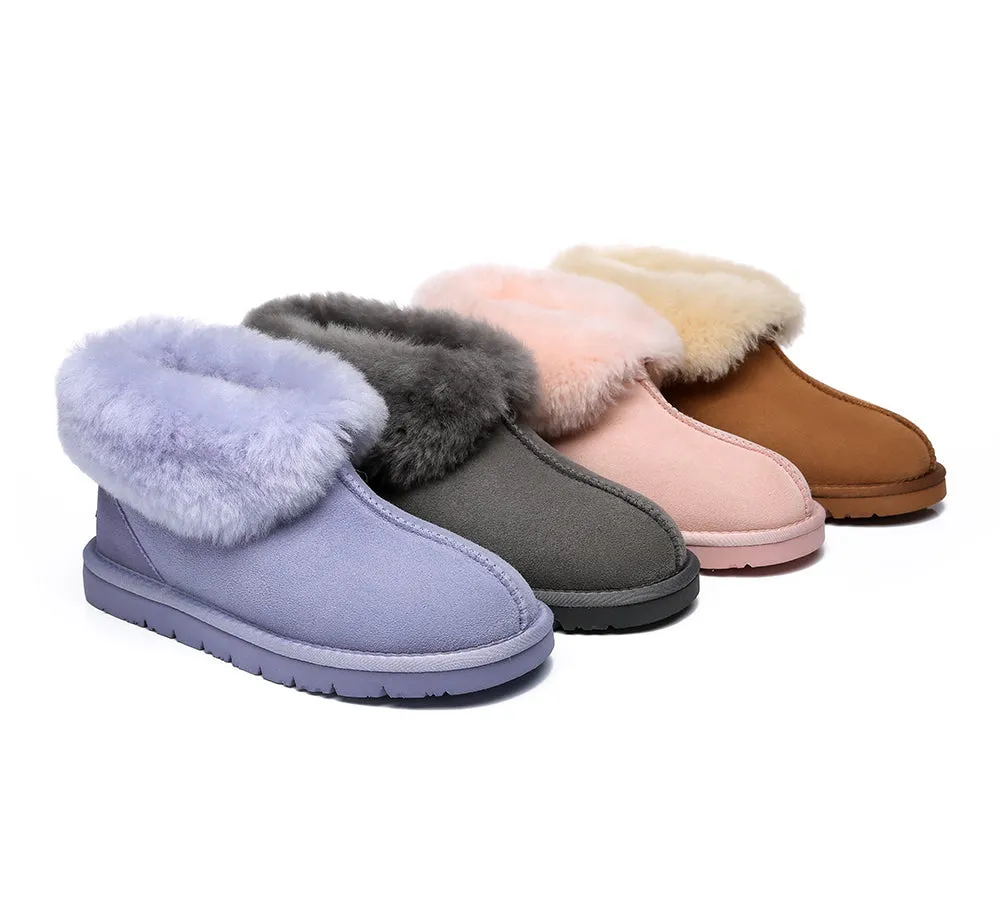 EVERAU sheepskin slipper - ankle height - mallow color