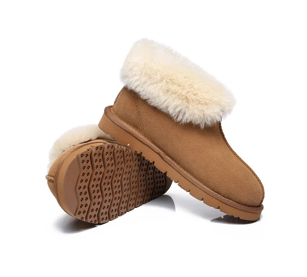 EVERAU sheepskin slipper - ankle height - mallow color