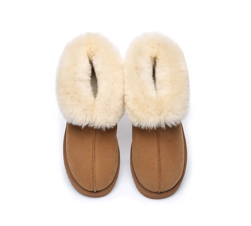 EVERAU sheepskin slipper - ankle height - mallow color