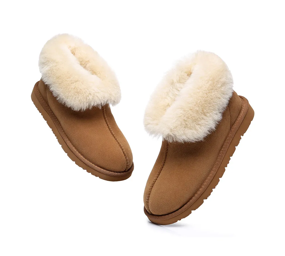 EVERAU sheepskin slipper - ankle height - mallow color